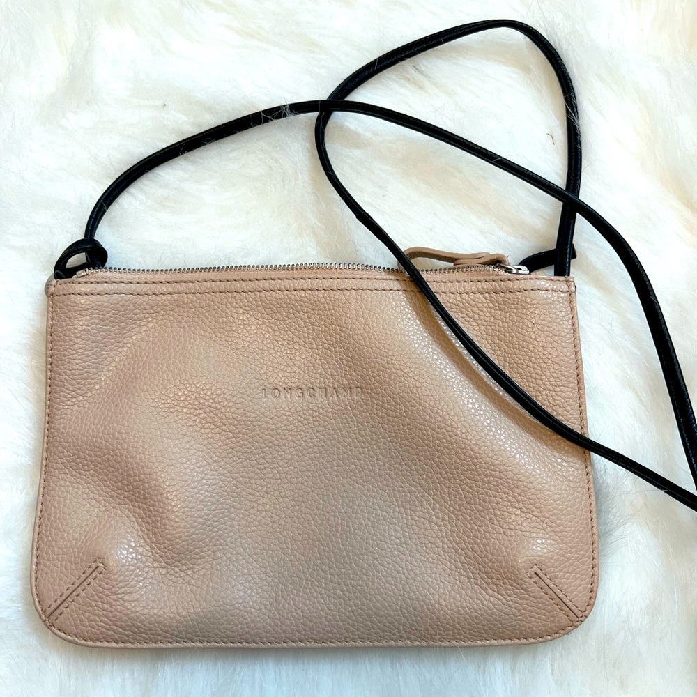 Pebble leather Longchamp crossbody
